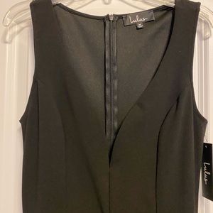 Black deep neck jump suit